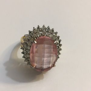 Beautiful pink crystal ring